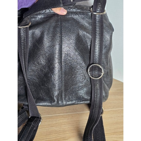 The Sak Black Leather Convertible Backpack Purse – Soft Pebbled Leather - Picture 14 of 16